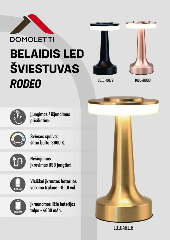 Stalinis šviestuvas Domoletti RODEO ETLED-53C, LED, 0.5W