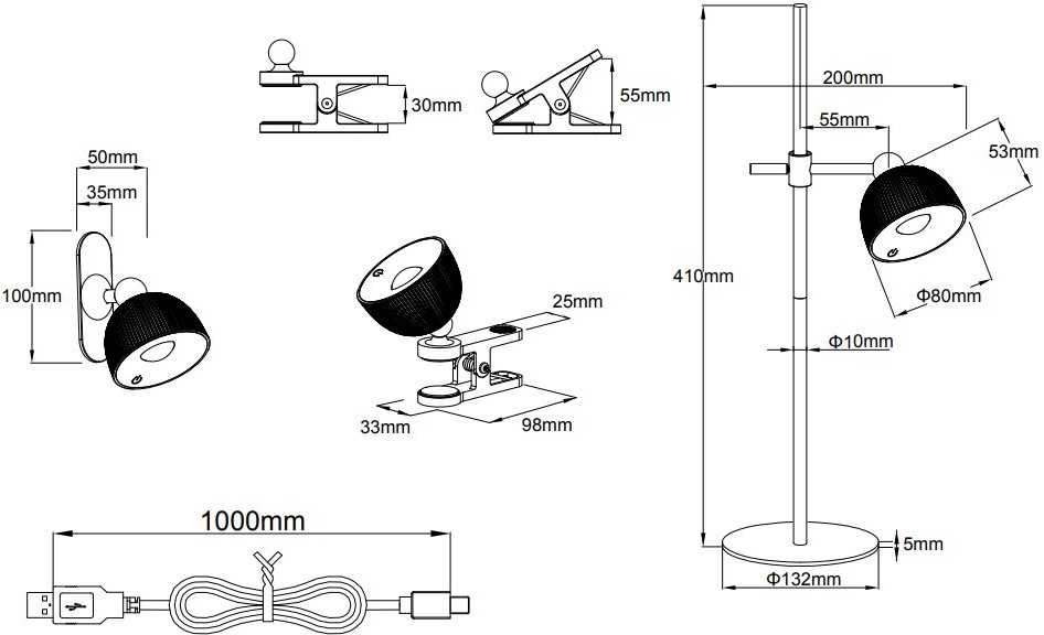 Šviestuvas Reality MAXIMA, LED, pastatomas, 3W