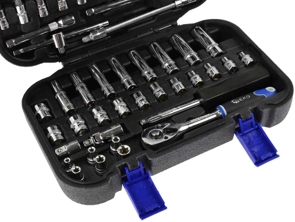 Galvu komplekts Geko 1/4 colio, 4-14 mm, 56 vnt. lagaminėlyje