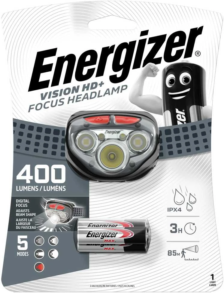 Energizer 400lm galvos žibintuvėlis Vision HD+ Focus HDD323