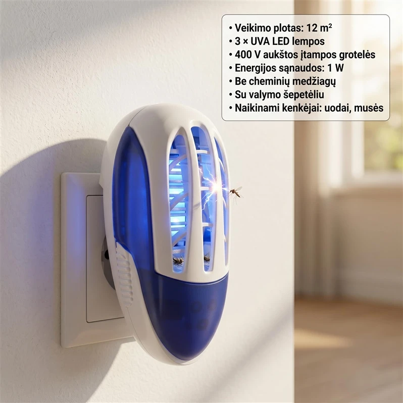 Garden Cente Elektroninė vabzdžių gaudyklė musėms. uodams ZT09052. 1 W
