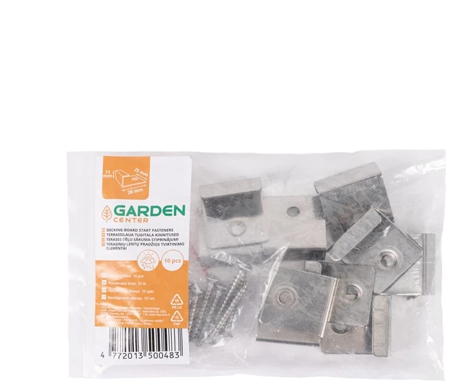 Garden Cente Pradiniai tvirtinimo elementai SS. 2.8x2.5x1.1 cm. 10 vnt.