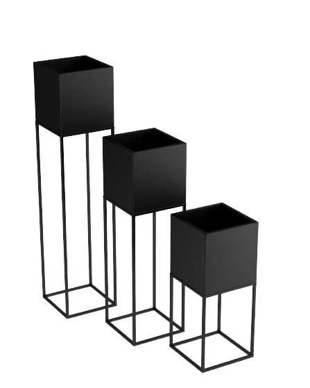 Garden Center Jūsų palėpės dizaino vazonas LORIENT M Juodas 19X19X67