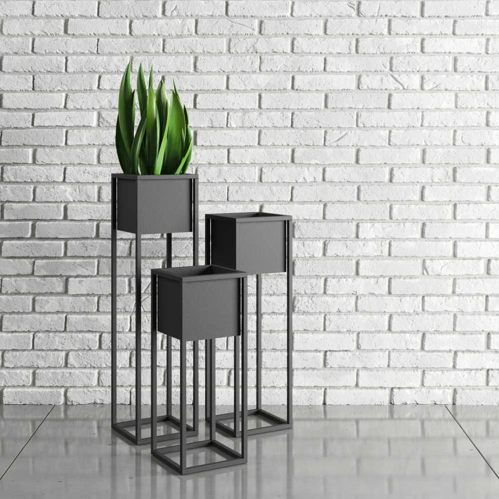 Garden Center Tajemniczy ogród FLOWER POT COVER NANTES L Juodas 23X23X90