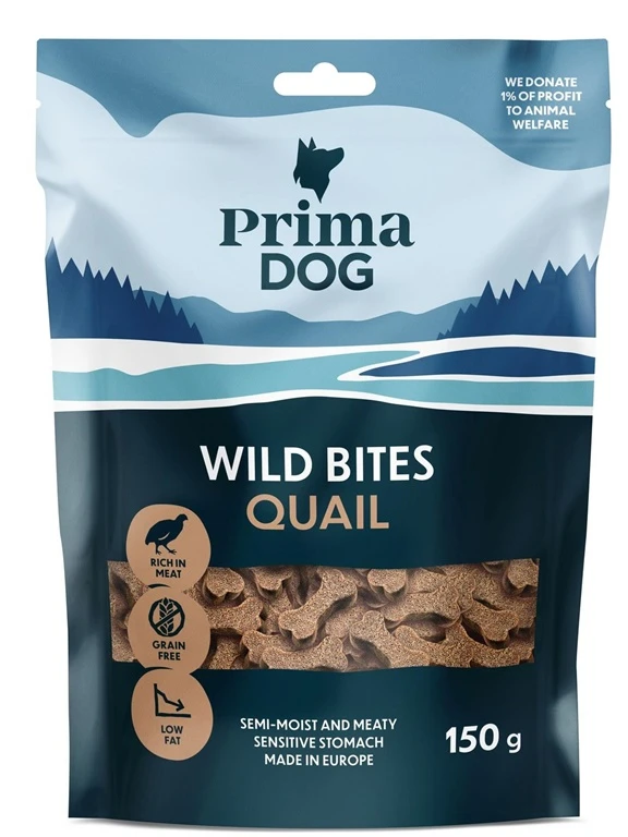 Prima WILD BITES putpelių ir gudobelės minkšti kąsneliai 150 g