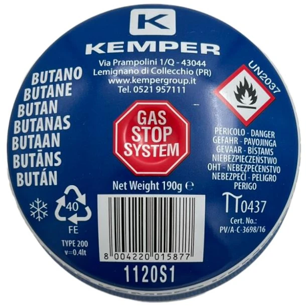 Dujų balionas Kemper 10/2-GPL707, 0.19 kg