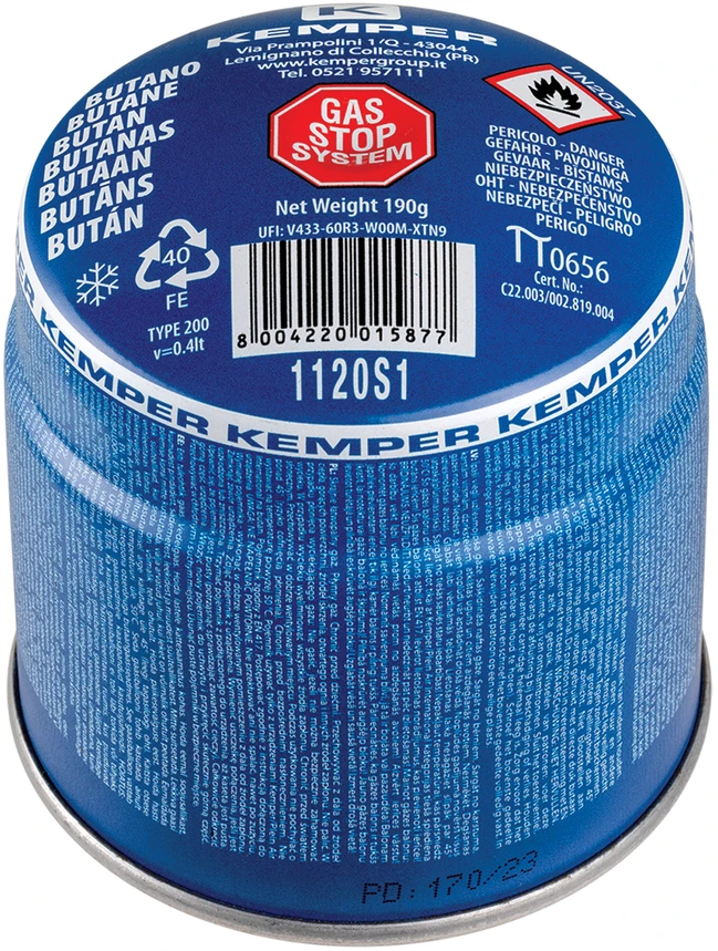 Dujų balionas Kemper 10/2-GPL707, 0.19 kg