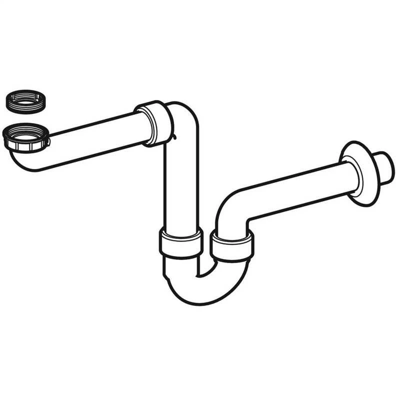 Geberit Praustuvo sifonas taupantis vietą d=40mm, G=1 1/2 x 1 1/4", baltas