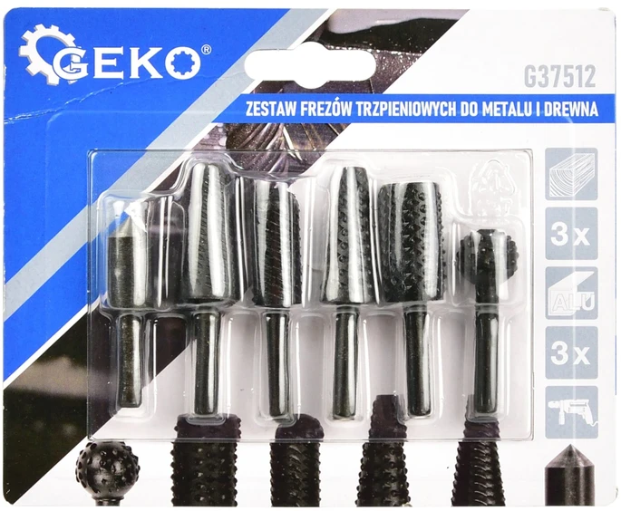 Geko Freza medienai ir metalui, 6 vnt.