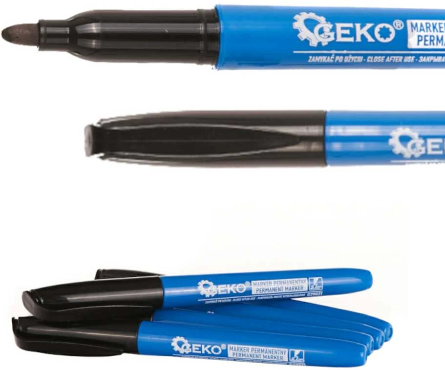 Geko Ploni permanentiniai konstrukciniai žymekliai, juodi – 5 vnt. rinkinys (144)