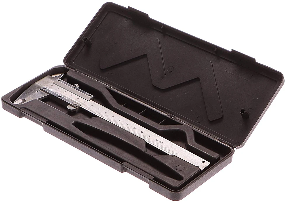 CALIPER 150mm 0.02mm PLASTIKINĖJE DĖŽĖJE /GEKO