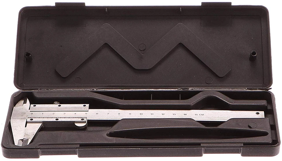 CALIPER 150mm 0.02mm PLASTIKINĖJE DĖŽĖJE /GEKO