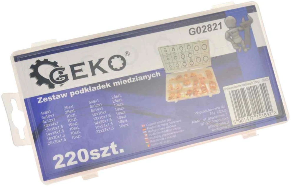 Geko Vario paplākšņu komplekts Universalus 220 Vnt. Automobilinis