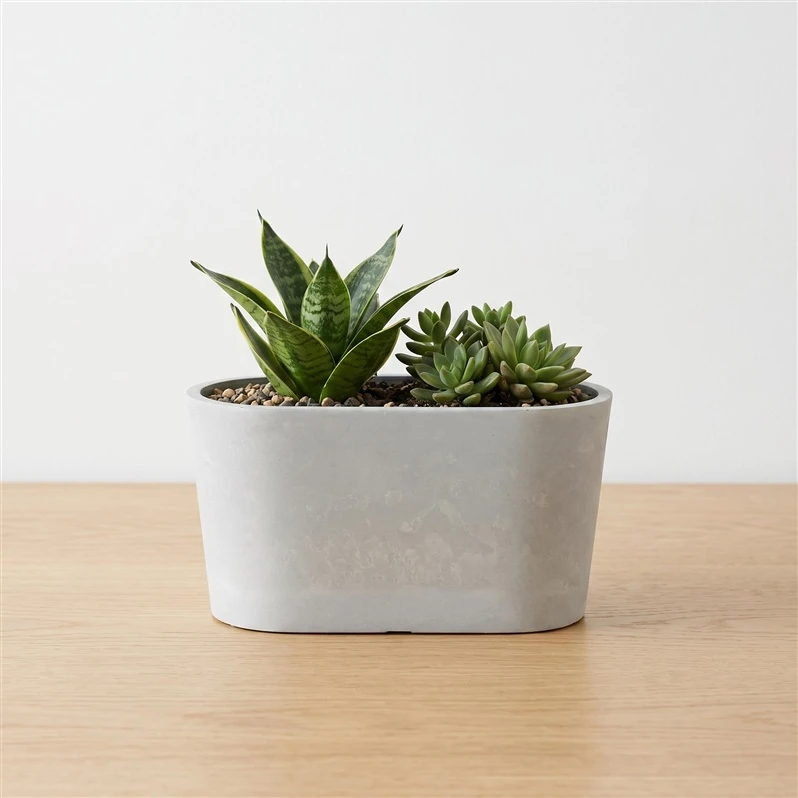 Gėlių vazonas Domoletti M-18C26B. spw. 26 cm x 13 cm. pilkas