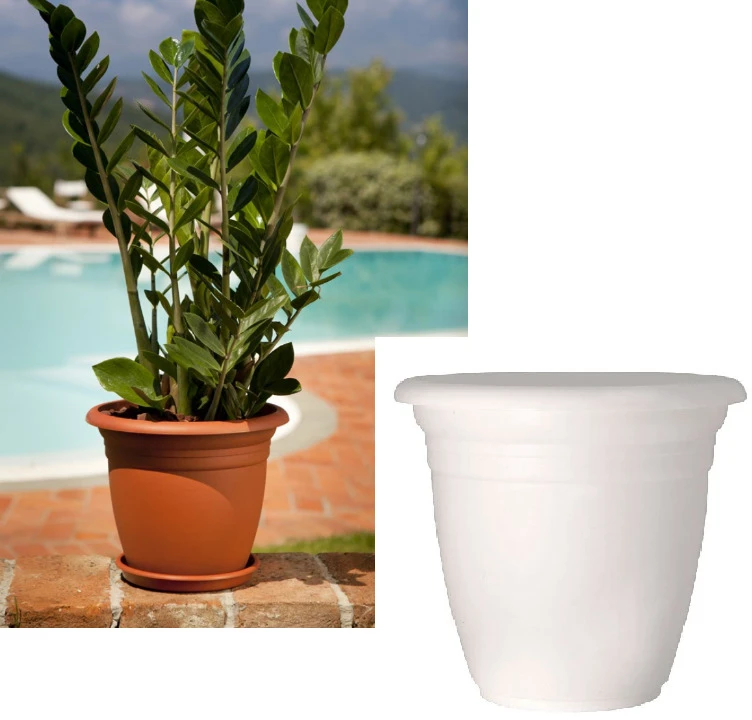 Gėlių vazonas Domoletti TE000045-110, plastmasinis, baltas.