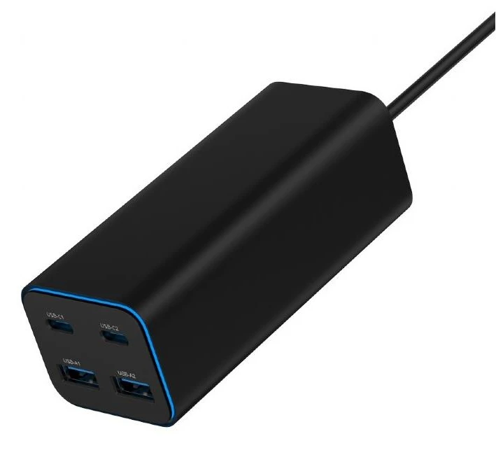 Gembird GaN 4x USB maitinimo šaltinis 100W, juodas