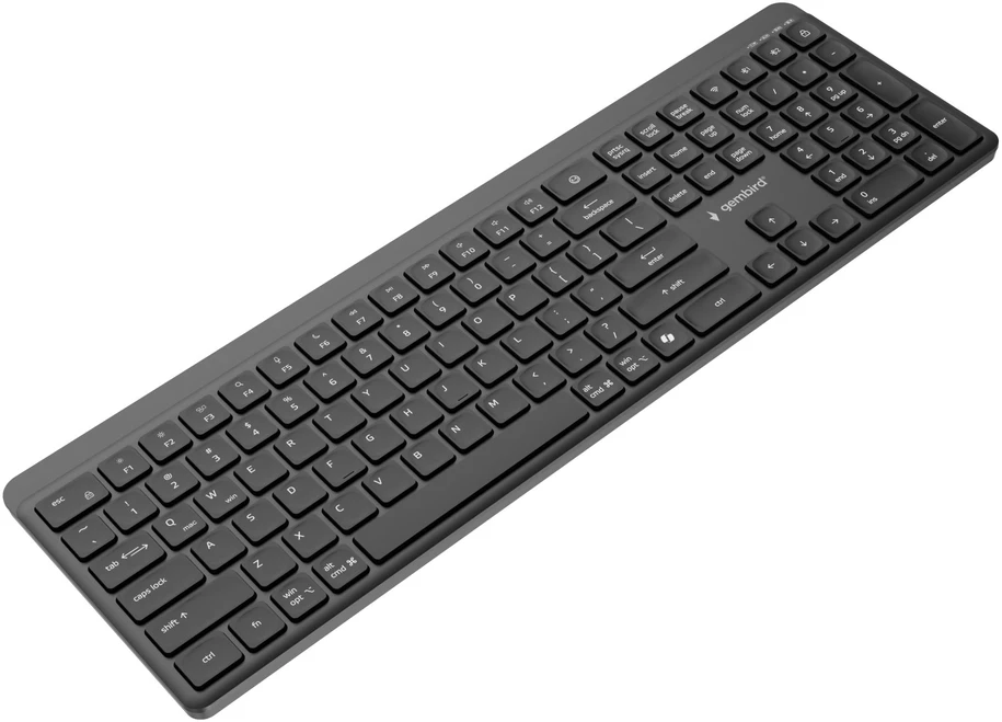Gembird Dual-mode pro-business slim Belaidė klaviatūra, 2.4G+BT, US išdėstymas