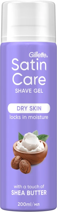 Skutimosi želė sausai odai Gillette Satin Care Shea Butter, 200 ml