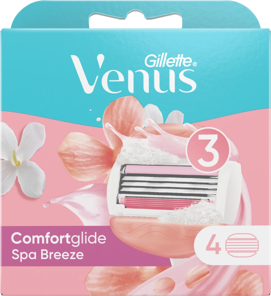 Gillette Venus ComfortGlide Spa Breeze Skustuvo Keičiamos Galvutės, 4 vnt