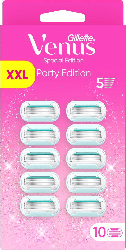Gillette Venus Party Edition skustuvo keičiamos galvutės, 10 vnt.