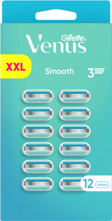 Gillette Venus Smooth Skustuvo Keičiamos Galvutės, 12 vnt.