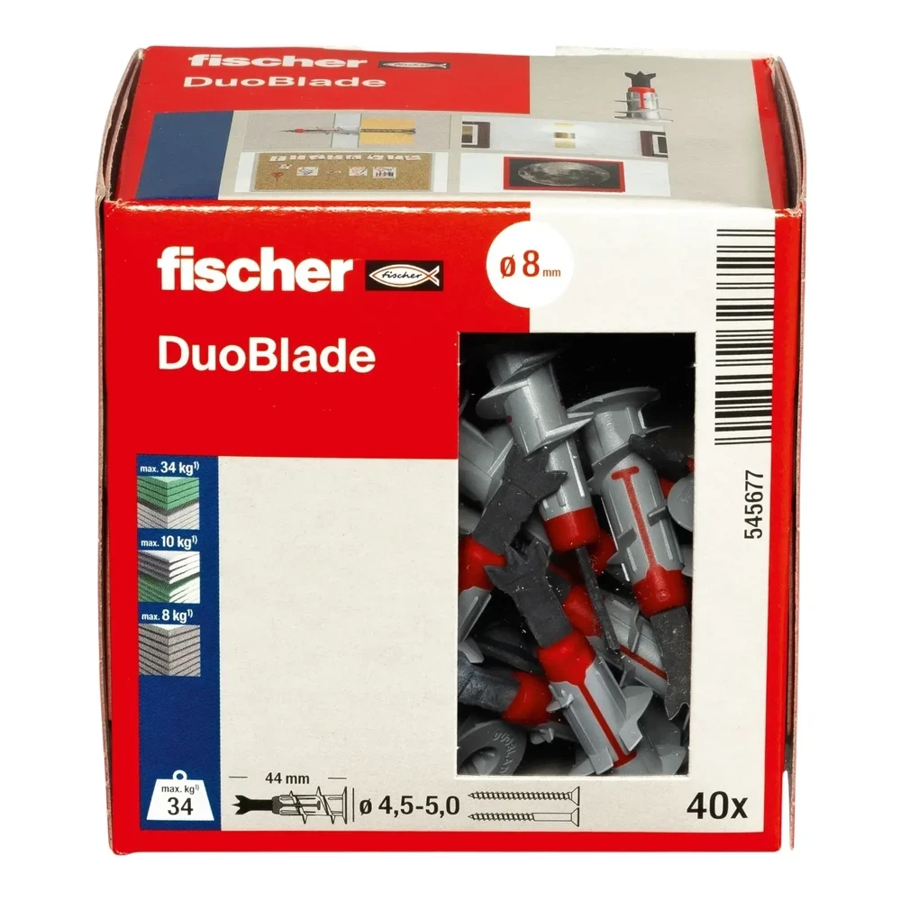 Kaiščiai gipso kartonui DUOBLADE, FISCHER 40 vnt.