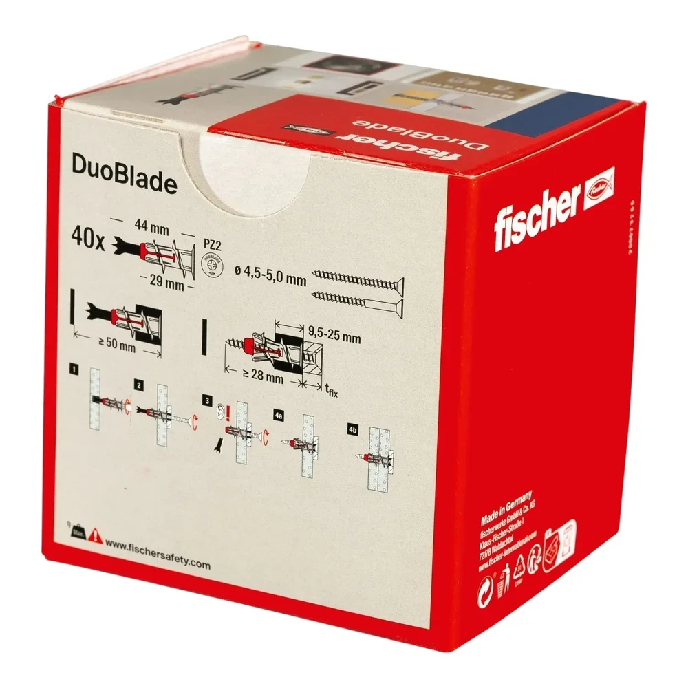Kaiščiai gipso kartonui DUOBLADE, FISCHER 40 vnt.