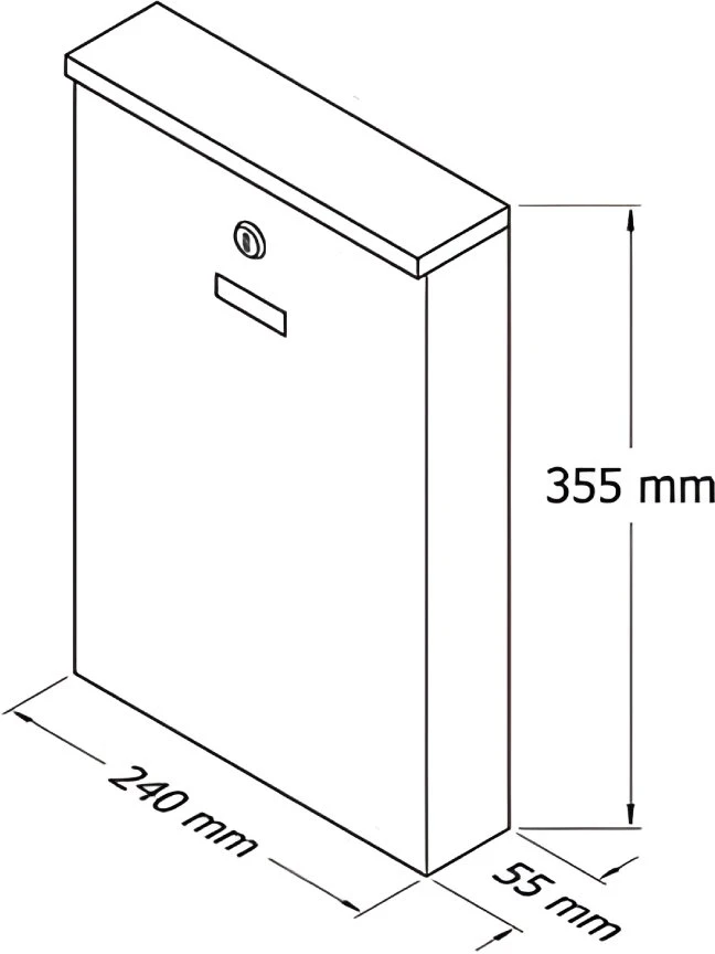 Glori Ir Ko Pašto dėžutė 355x240x50mm juoda