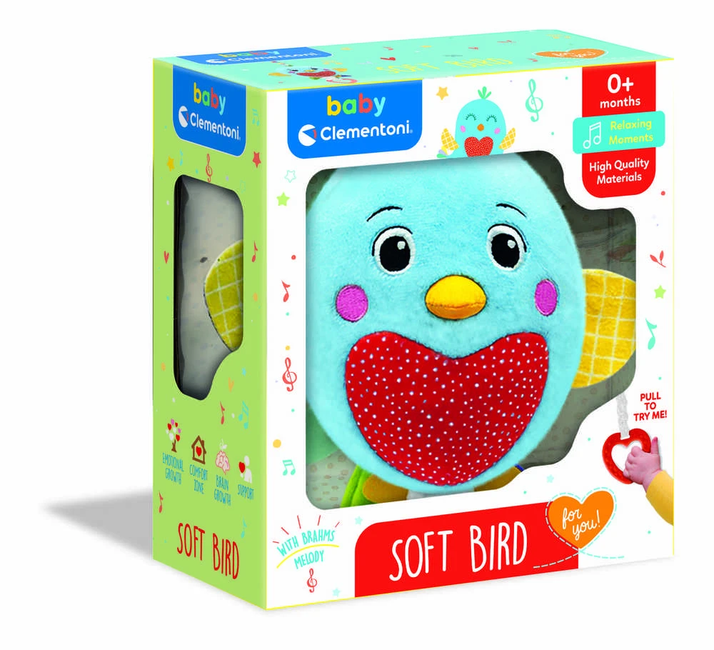 Barškutis Clementoni Soft Bird, įvairių spalvų