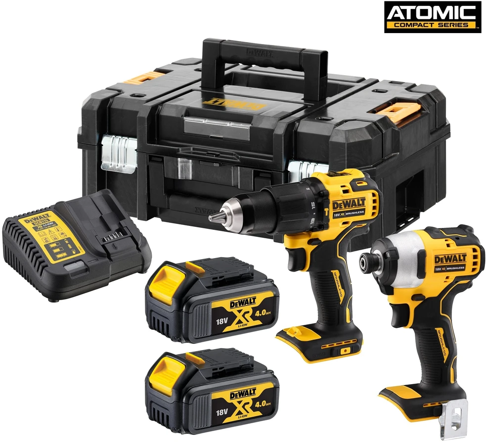Grąžtas Akumuliatorinių įrankių komplektas DeWALT DCK2062M2T 18V 2x4.0Ah