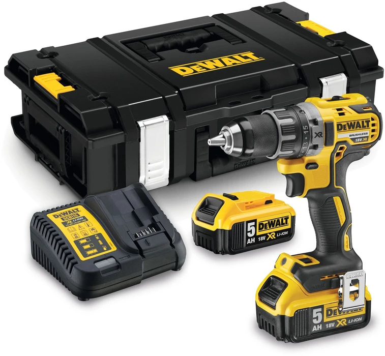 DeWALT akumuliatorinis suktuvas gręžtuvas DCD791P2, 18V, 70Nm, 2x5.0Ah
