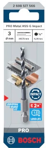 BOSCH HSS IMPACT metalo grąžtas 3 mm
