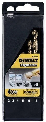 Grąžtas Grąžtų komplektas metalui DeWalt DT4956-QZ; 2-8 mm; 6 vnt.