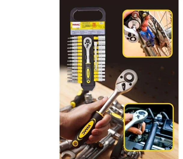 Grąžtas Wmc_Tools Galvučių ir antgalių komplektas WMC TOOLS 28 vnt