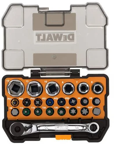 Grąžtas Sukimo antgalių komplektas DeWalt DT70906; 24 vnt.