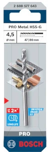 Grąžtas METAL DRILL BIT BOSCH 4.5X80MM HSS-G S