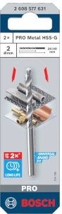 Grąžtas Bosch PRO HSS-G grąžtai metalui 2,0mm, 2 vnt.