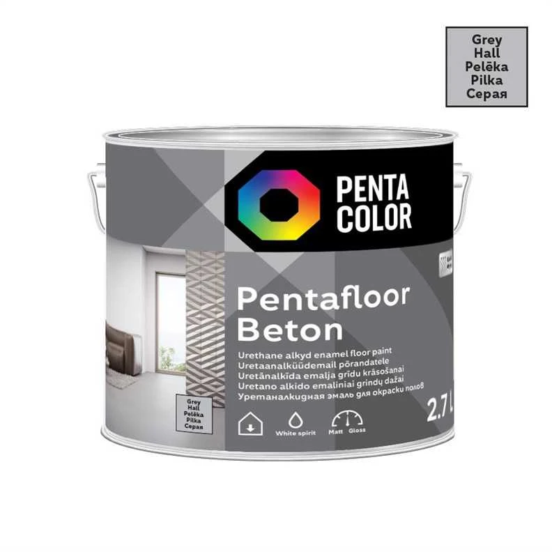 Pentacolor PENTAFLOOR BETONINIAI DAŽAI PILKI 2,7L