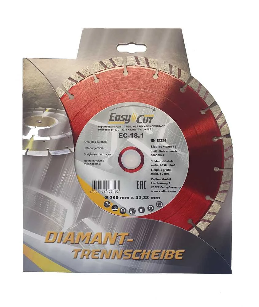 Deimantinis pjovimo diskas Cedima 50006879; 230x22,23 mm