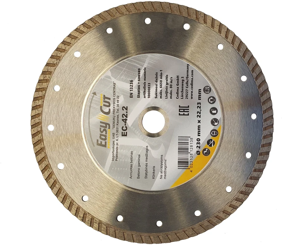 Pjovimo diskas Cedima EC-42.2 TURBO, 115 mm x 22.23 mm x 2.2 mm