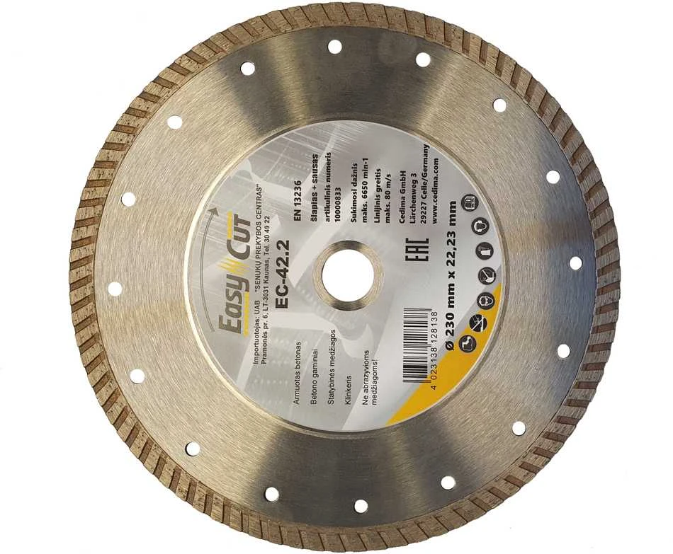 Deimantinis pjovimo diskas Cedima EC-42.2 230×22.23×2.6mm