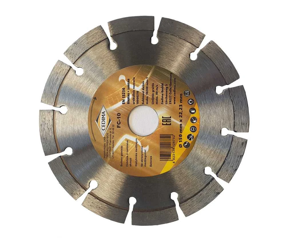 Pjovimo diskas Cedima FC-10, 150 mm x 22.23 mm x 2 mm
