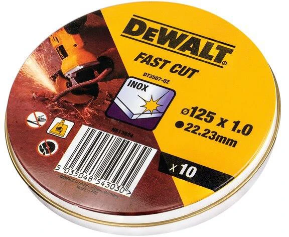 Pjovimo diskai Dewalt DT3507-QZ, 125x1x 22.23mm, 10 vnt.