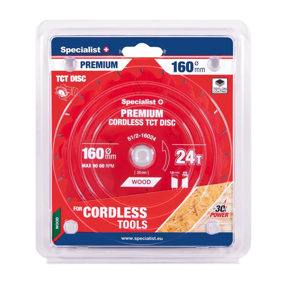 Pjovimo diskas Specialist+ LTW1602420-T; 160x20x1,0 mm; Z24; 15°
