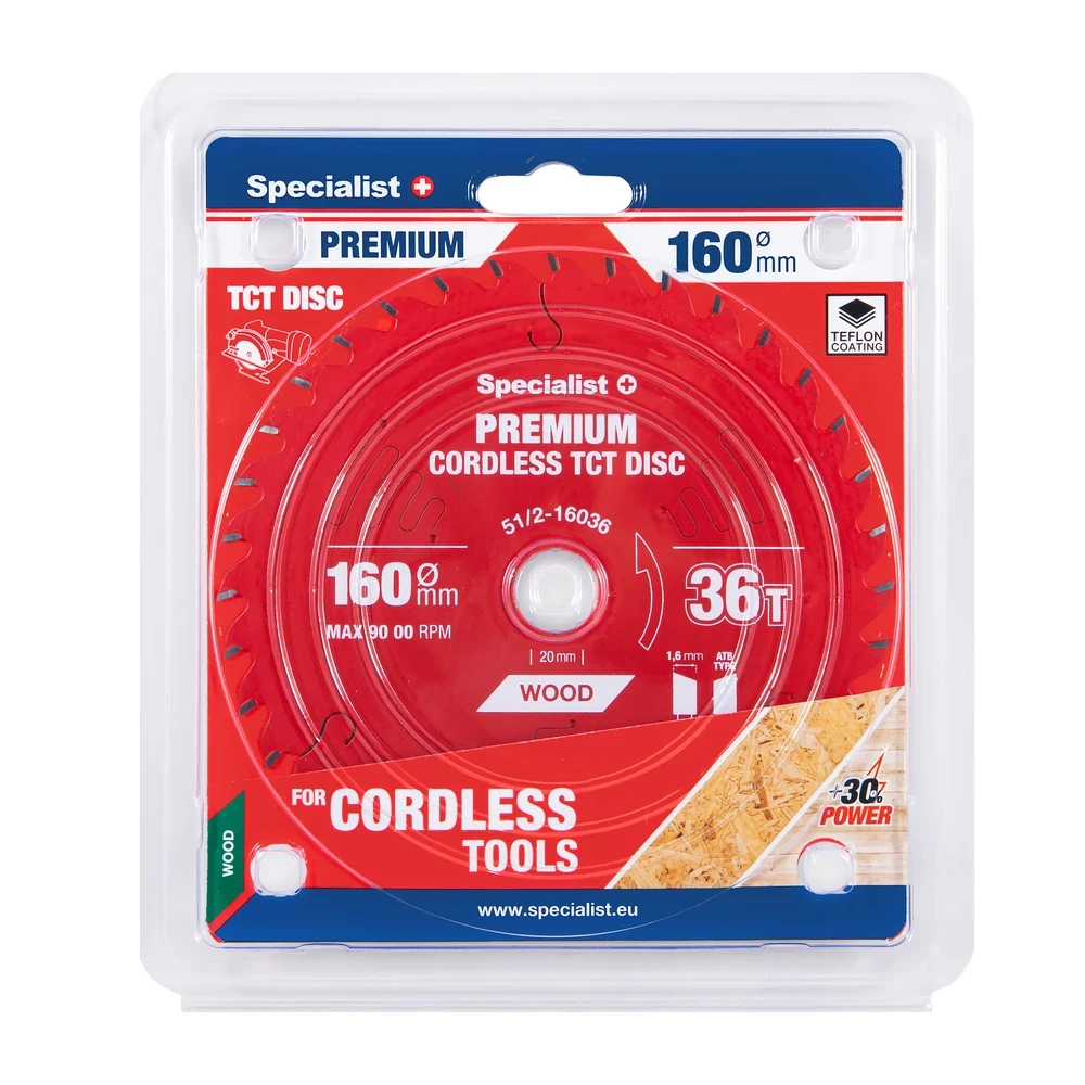 Pjovimo diskas Specialist+ LTW1603620-T; 160x20x1,0 mm; Z36; 15°