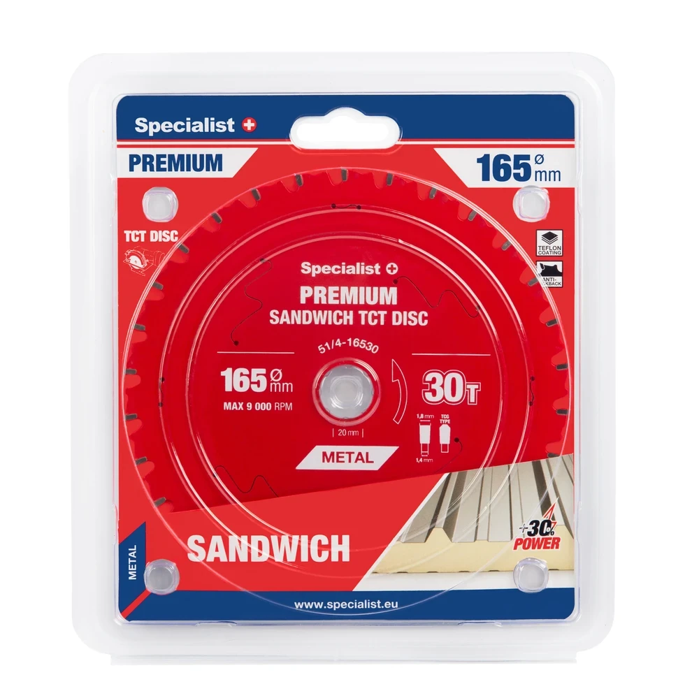 Pjovimo diskas Specialist+ LTS1653020-T; 165x20x1,4 mm; Z30; 0°