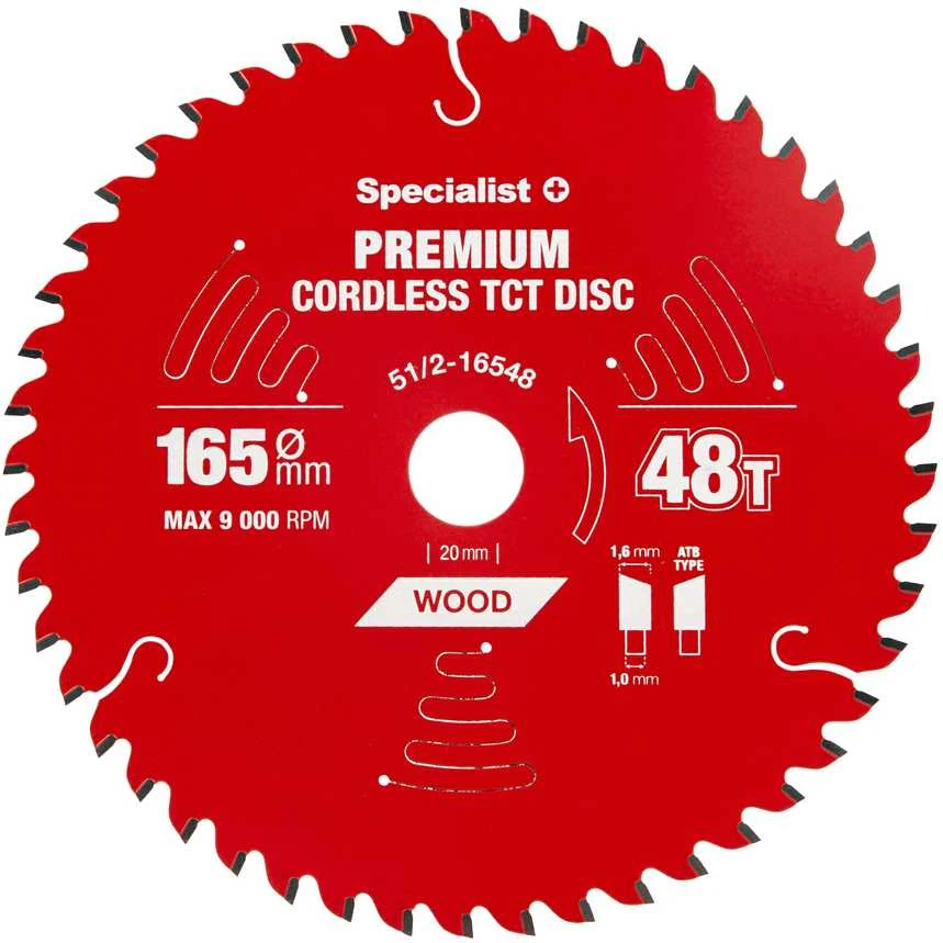 Pjovimo diskas Specialist+ LTW1654820-T; 165x20x1,0 mm; Z48; 5°