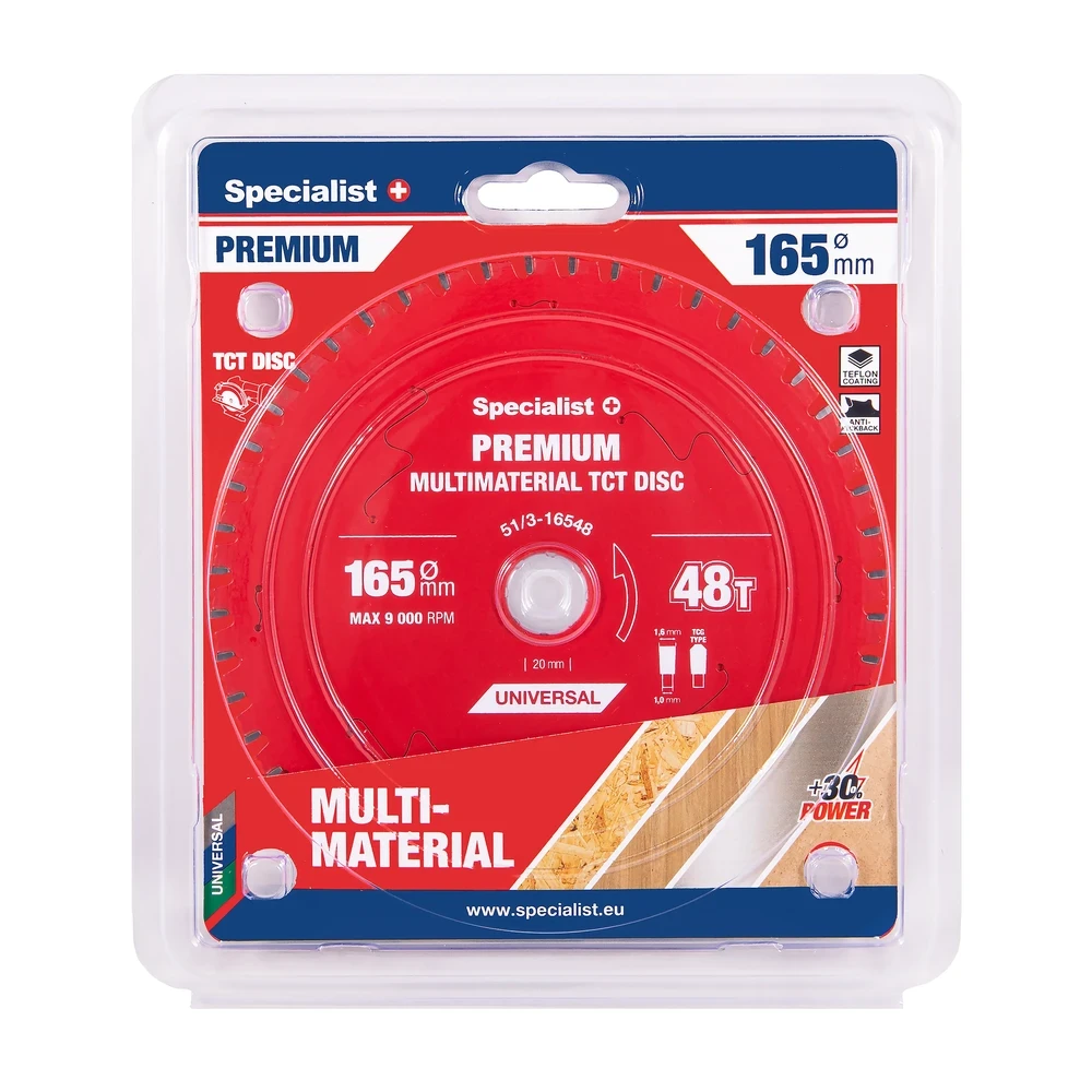 Pjovimo diskas Specialist+ LTM1654820-T; 165x20x1,0 mm; Z48; 0°