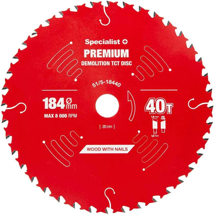 Pjovimo diskas Specialist+ LTCW1844020/16-T; 184x20x1,0 mm; Z40; 18°