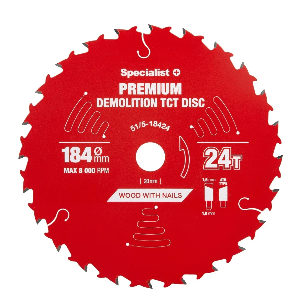 Pjovimo diskas Specialist+ LTCW1842420/16-T; 184x20x1,0 mm; Z24; 18°